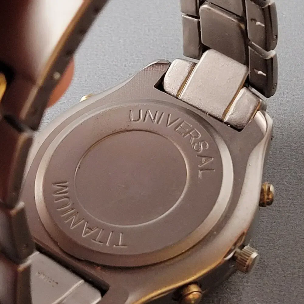 Vintage Titanium Chronograph Wristwatch - Two-Tone Band, Japan Quartz Movement